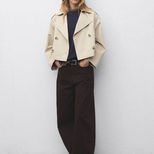 Mango Cropped Trench coat  S